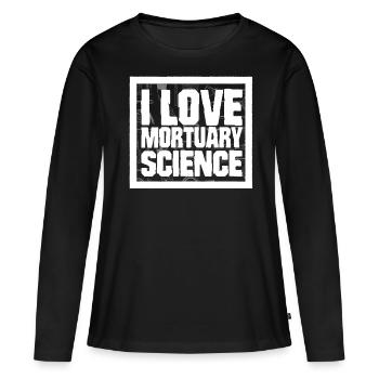 Gardiens de cadavres, pompes funèbres, salons funéraires - T-shirt manches longues Premium bio Femme - noir - Devant - Julia (174cm)