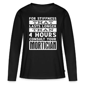 Gardiens de cadavres, pompes funèbres, salons funéraires - T-shirt manches longues Premium bio Femme - noir - Devant - Julia (174cm)