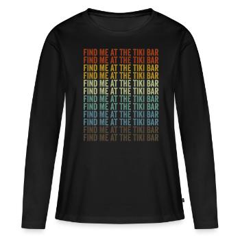 Retrouvez-moi au Tiki Bar Tiki Bar Hawaii - T-shirt manches longues Premium bio Femme - noir - Devant - Julia (174cm)