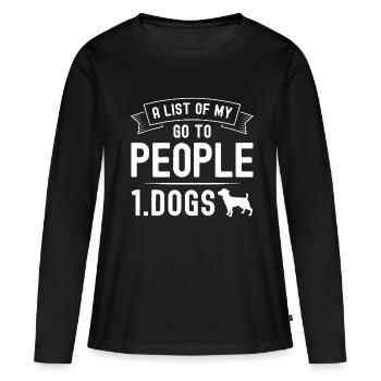 Une liste de mes chiens d’assistance - T-shirt manches longues Premium bio Femme - noir - Devant - Julia (174cm)