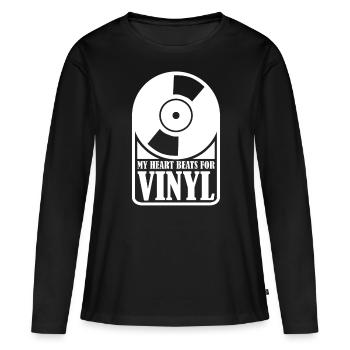 Vinyl Record Records - Women's Premium Organic Long Sleeve Shirt - black - Front - Julia (174cm)