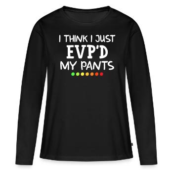 Chasseurs de fantômes, fantômes, fantômes, chasse aux fantômes - T-shirt manches longues Premium bio Femme - noir - Devant - Julia (174cm)