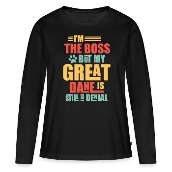 Grands Danois, Grands Danois - T-shirt manches longues Premium bio Femme - noir - Devant - Julia (174cm)