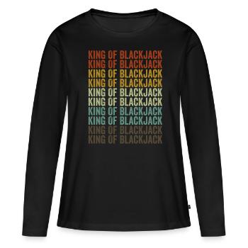 Roi du Blackjack Blackjack Gambler Casino King - T-shirt manches longues Premium bio Femme - noir - Devant - Julia (174cm)