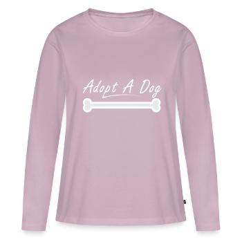 Adopter un chien - T-shirt manches longues Premium bio Femme - rose poudré - Devant - Julia (174cm)