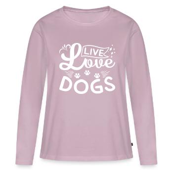 Leben Liebe Hunde - - Frauen Premium Bio Langarmshirt - Altrosa - Vorne - Julia (174cm)