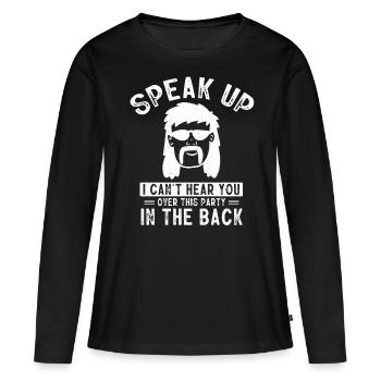 propriétaire de mulet, mulet - T-shirt manches longues Premium bio Femme - noir - Devant - Julia (174cm)