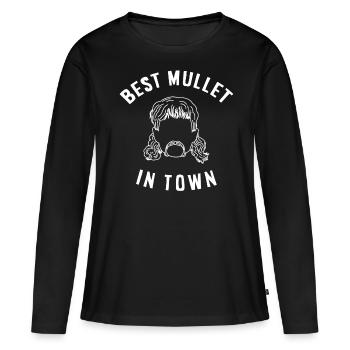 propriétaire de mulet, mulet - T-shirt manches longues Premium bio Femme - noir - Devant - Julia (174cm)