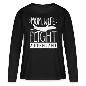 Agents de bord, pour les agents de bord, agents de bord - T-shirt manches longues Premium bio Femme - noir - Devant - Julia (174cm)