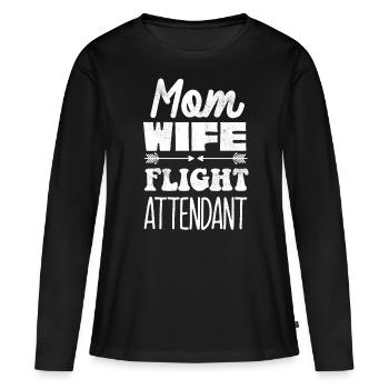 Agents de bord, pour les agents de bord, agents de bord - T-shirt manches longues Premium bio Femme - noir - Devant - Julia (174cm)