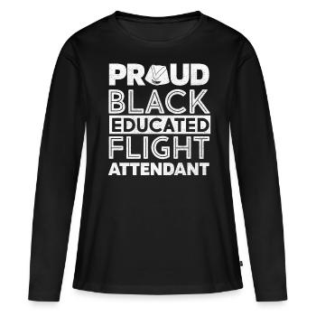 Agents de bord, pour les agents de bord, agents de bord - T-shirt manches longues Premium bio Femme - noir - Devant - Julia (174cm)