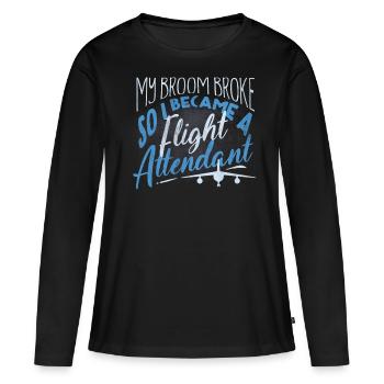 Agents de bord, pour les agents de bord, agents de bord - T-shirt manches longues Premium bio Femme - noir - Devant - Julia (174cm)