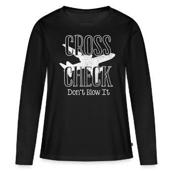 Agents de bord, pour les agents de bord, agents de bord - T-shirt manches longues Premium bio Femme - noir - Devant - Julia (174cm)
