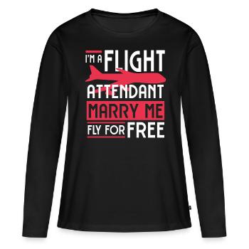 Agents de bord, pour les agents de bord, agents de bord - T-shirt manches longues Premium bio Femme - noir - Devant - Julia (174cm)