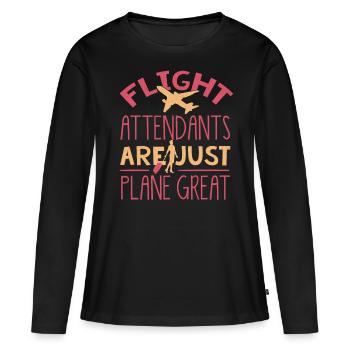 Agents de bord, pour les agents de bord, agents de bord - T-shirt manches longues Premium bio Femme - noir - Devant - Julia (174cm)