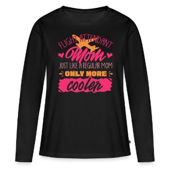 Agents de bord, pour les agents de bord, agents de bord - T-shirt manches longues Premium bio Femme - noir - Devant - Julia (174cm)