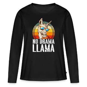 Pas de drame LLama - T-shirt manches longues Premium bio Femme - noir - Devant - Julia (174cm)