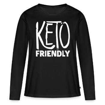 Régime Keto, régime sans glucides, céto - T-shirt manches longues Premium bio Femme - noir - Devant - Julia (174cm)