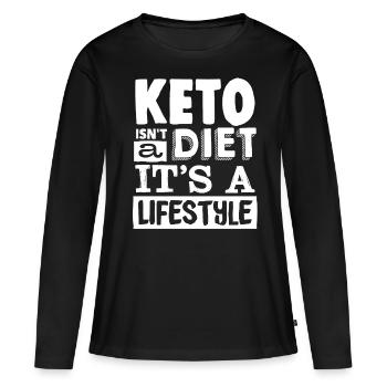 Régime Keto, régime sans glucides, céto - T-shirt manches longues Premium bio Femme - noir - Devant - Julia (174cm)