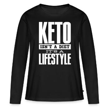 Régime Keto, régime sans glucides, céto - T-shirt manches longues Premium bio Femme - noir - Devant - Julia (174cm)