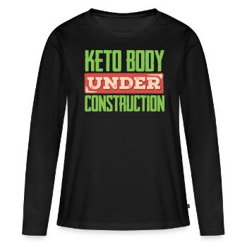 Régime Keto, régime sans glucides, céto - T-shirt manches longues Premium bio Femme - noir - Devant - Julia (174cm)
