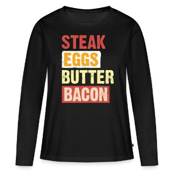 Régime Keto, régime sans glucides, céto - T-shirt manches longues Premium bio Femme - noir - Devant - Julia (174cm)
