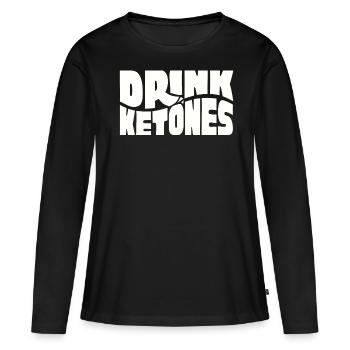 Régime Keto, régime sans glucides, céto - T-shirt manches longues Premium bio Femme - noir - Devant - Julia (174cm)