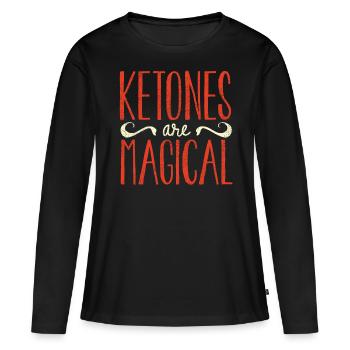 Régime Keto, régime sans glucides, céto - T-shirt manches longues Premium bio Femme - noir - Devant - Julia (174cm)