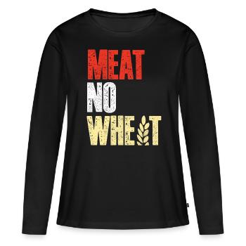 Régime Keto, régime sans glucides, céto - T-shirt manches longues Premium bio Femme - noir - Devant - Julia (174cm)