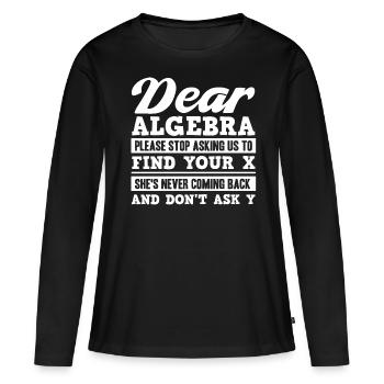 Algèbre, Analyse, Science, Mathématiques - T-shirt manches longues Premium bio Femme - noir - Devant - Julia (174cm)
