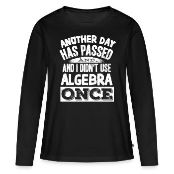 Algèbre, Analyse, Science, Mathématiques - T-shirt manches longues Premium bio Femme - noir - Devant - Julia (174cm)