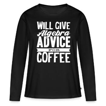 Algèbre, Analyse, Science, Mathématiques - T-shirt manches longues Premium bio Femme - noir - Devant - Julia (174cm)