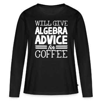 Algèbre, Analyse, Science, Mathématiques - T-shirt manches longues Premium bio Femme - noir - Devant - Julia (174cm)