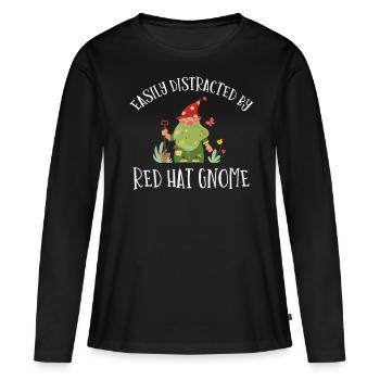 Gnome - Gnome Collecting - Gnome Collector - T-shirt manches longues Premium bio Femme - noir - Devant - Julia (174cm)