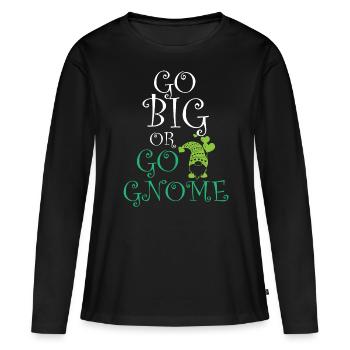 Gnome - Gnome Collecting - Gnome Collector - T-shirt manches longues Premium bio Femme - noir - Devant - Julia (174cm)