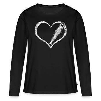 Sardine Herring Sardines Heart Herrings - T-shirt manches longues Premium bio Femme - noir - Devant - Julia (174cm)