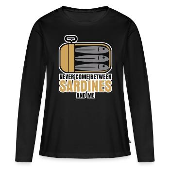 Sardine Pêche Pêcheur Sardines - T-shirt manches longues Premium bio Femme - noir - Devant - Julia (174cm)