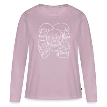 Art Academia Aesthetic Gothic Skulls Goth - Frauen Premium Bio Langarmshirt - Altrosa - Vorne - Julia (174cm)