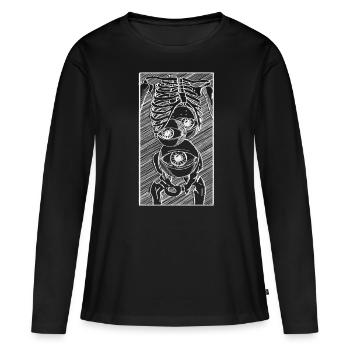 Art Academia Esthétique Squelette Bizarre Globes oculaires - T-shirt manches longues Premium bio Femme - noir - Devant - Julia (174cm)