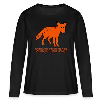 Renards jeux de mots - T-shirt manches longues Premium bio Femme - noir - Devant - Julia (174cm)