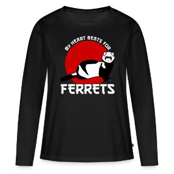 Furets Furet - T-shirt manches longues Premium bio Femme - noir - Devant - Julia (174cm)