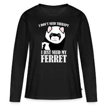 Furets Drôle de furet - T-shirt manches longues Premium bio Femme - noir - Devant - Julia (174cm)