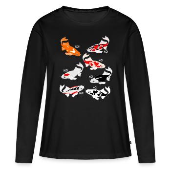 Carpe Koi Koi - T-shirt manches longues Premium bio Femme - noir - Devant - Julia (174cm)