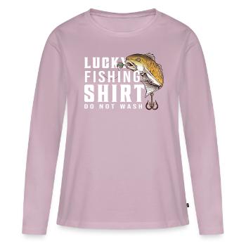 Glücksfischerhemd Nicht Waschen - (2) - Frauen Premium Bio Langarmshirt - Altrosa - Vorne - Julia (174cm)