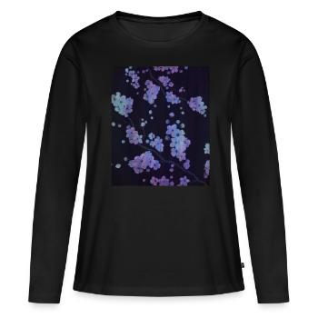 Cassette Futurism Cherry Blossom Retro Futurism - Frauen Premium Bio Langarmshirt - Schwarz - Vorne - Julia (174cm)