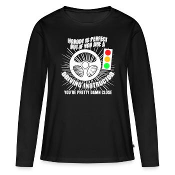 Moniteur d’auto-école Telling blague - T-shirt manches longues Premium bio Femme - noir - Devant - Julia (174cm)