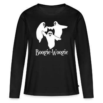 Boogie Woogie Geister Gespenst Swing - Frauen Premium Bio Langarmshirt - Schwarz - Vorne - Julia (174cm)