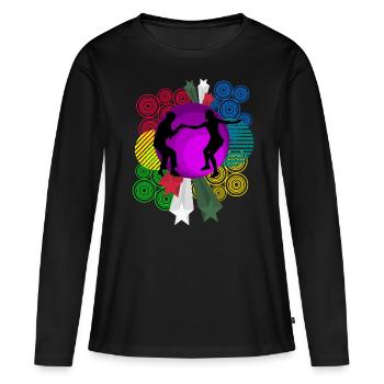 Boogie Woogie Retro Tanzen Swing - Frauen Premium Bio Langarmshirt - Schwarz - Vorne - Julia (174cm)