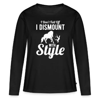 Voltige amusante sur le cheval - T-shirt manches longues Premium bio Femme - noir - Devant - Julia (174cm)
