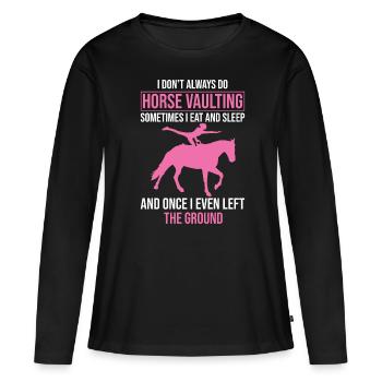 Voltige amusante sur le cheval - T-shirt manches longues Premium bio Femme - noir - Devant - Julia (174cm)